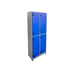 INDUSTRIAS CRUZ - Locker metálico 4 puestos azul de 180x63x30 cm