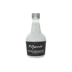 MARRES - Botella Con Piedra Decorativa 400 Ml Blanca