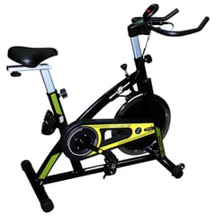 SPORTFITNESS - Bicicleta Spinning Bari Con Ciclocomputador Capacidad 100 Kg Color Negro/Amarillo