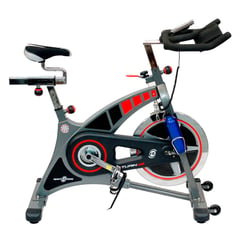 SPORTFITNESS - Bicicleta Spinning Turin Con Ciclocomputador Capacidad 120 Kg Color Negro/Rojo