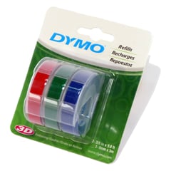 DYMO - Cinta Relieve Color 9mmx3mt Blister Vinilo Caja X 3 Unidades