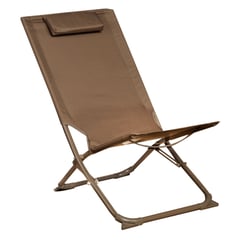 JUST HOME COLLECTION - Silla Metálica Sin Brazos Plegable Tela Taupe