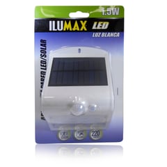ILUMAX - Aplique Para Pared Led Solar Con Sensor 1.5w Luz Blanca/Luz Amarilla