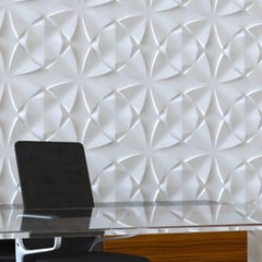 WALL FORMS - Pared Panel Decorativo 3D Flor Blanco Caja x3m2 (12 Paneles 50x50 c/u)