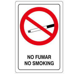 GENERICO - Señal Reglamentaria No Fumar 32.5X22.5 Cm
