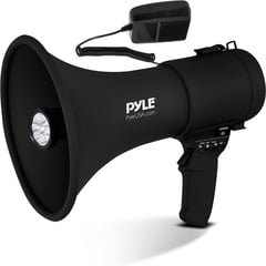 PYLE - Megáfono con Luces y Alarma Volumen Ajustable