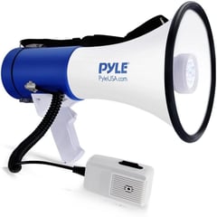 PYLE - Megáfono con Luz LED y Alarma Volumen Ajustable