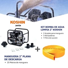 KOSHIN - Kit Bomba Agua Limpia 2Pulg y Manguera Descarga