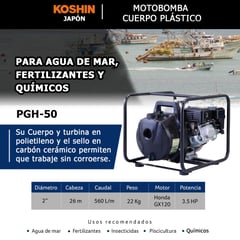 KOSHIN - Kit Bomba Agua de Mar 2Pulg y Manguera Descarga