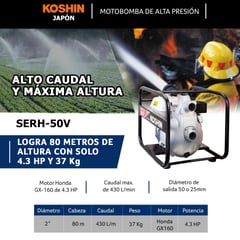 KOSHIN - Kit Bomba Alta Presion 2Pulg y Manguera Descarga