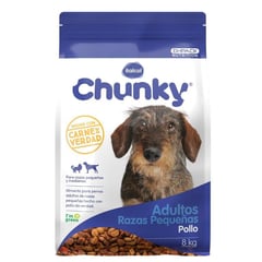 CHUNKY - Alimento Seco Para Perro Adulto Raza Pequeña Nuggets De Pollo 8 kg