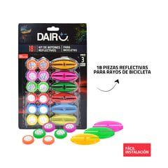 DAIRU - Kit 18 Botones Reflectivos Colores Para Bicicletas