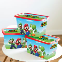 STOR - Caja Infantil Tapa Click Super Mario 23 Litros