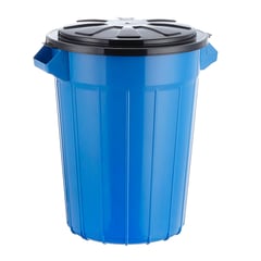 VANYPLAS - Caneca Plástica 110L Azul Con Tapa Negro