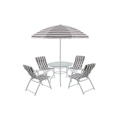 JUST HOME COLLECTION - Juego Comedor Exterior 6 Piezas Country Taupe